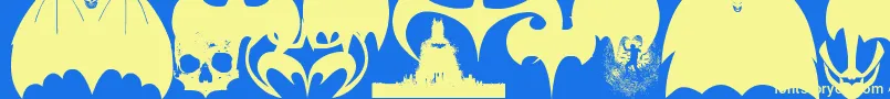 Fonte BatmanEvolutionLogoFontG – fontes amarelas em um fundo azul