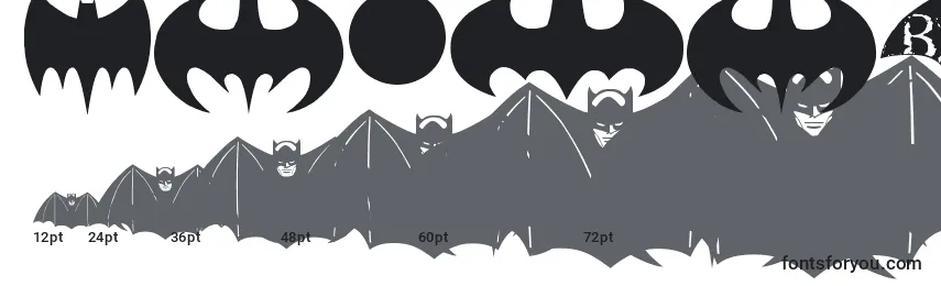 sizes of batmanevolutionlogofontg font, batmanevolutionlogofontg sizes