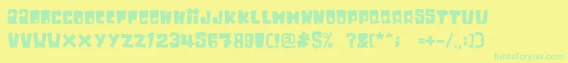 Fonte Inkybear – fontes verdes em um fundo amarelo
