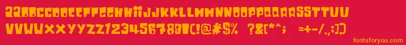 Inkybear-Schriftart – Orangefarbene Schriften auf rotem Hintergrund