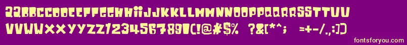 Inkybear-Schriftart – Gelbe Schriften auf violettem Hintergrund