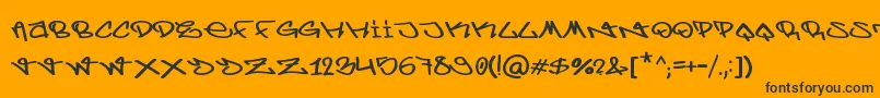 Weitere Informationen zur BerlinGraffiti-Schriftart BerlinGraffiti-Schriftart – Schwarze Schriften auf orangefarbenem Hintergrund