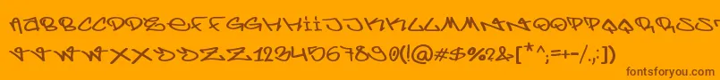 Шрифт BerlinGraffiti – коричневые шрифты на оранжевом фоне