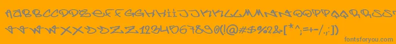 Czcionka BerlinGraffiti – szare czcionki na pomarańczowym tle
