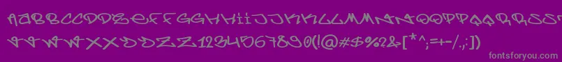 フォントBerlinGraffiti – 紫の背景に灰色の文字