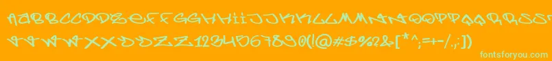 BerlinGraffiti Font – Green Fonts on Orange Background