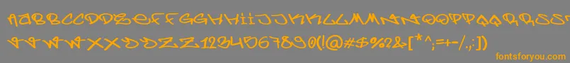 フォントBerlinGraffiti – オレンジの文字は灰色の背景にあります。