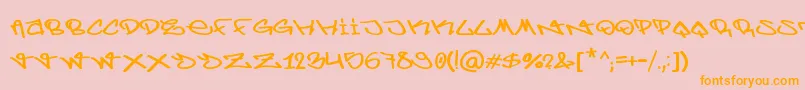 BerlinGraffiti-Schriftart – Orangefarbene Schriften auf rosa Hintergrund