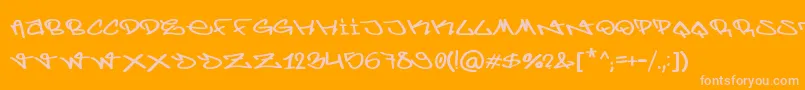 BerlinGraffiti-Schriftart – Rosa Schriften auf orangefarbenem Hintergrund