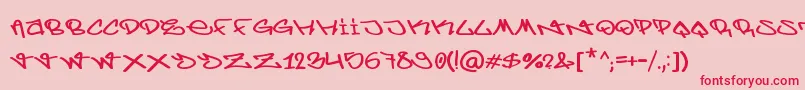 BerlinGraffiti Font – Red Fonts on Pink Background