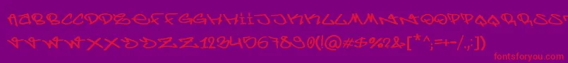 BerlinGraffiti Font – Red Fonts on Purple Background