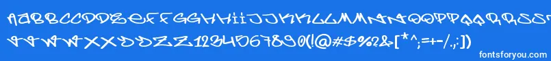 BerlinGraffiti-Schriftart – Weiße Schriften auf blauem Hintergrund