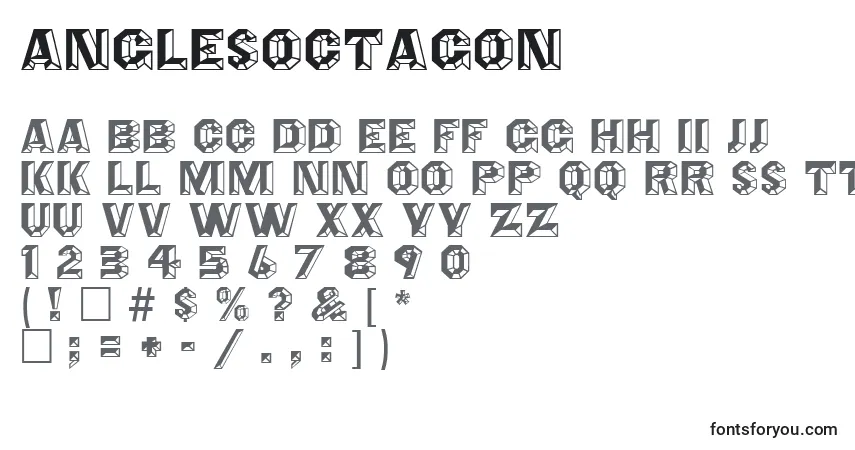 Fuente AnglesOctagon - alfabeto, números, caracteres especiales
