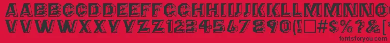 フォントAnglesOctagon – 赤い背景に黒い文字