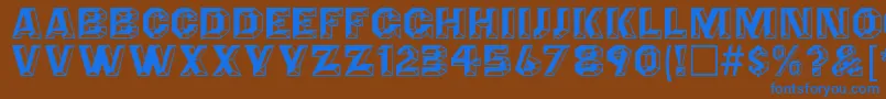 AnglesOctagon Font – Blue Fonts on Brown Background