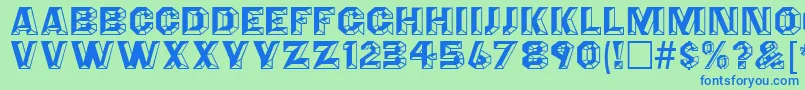 AnglesOctagon Font – Blue Fonts on Green Background