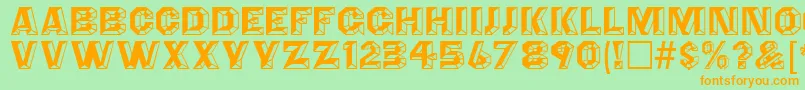 AnglesOctagon Font – Orange Fonts on Green Background