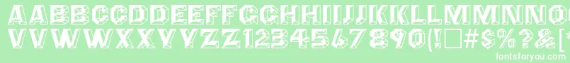 フォントAnglesOctagon – 緑の背景に白い文字