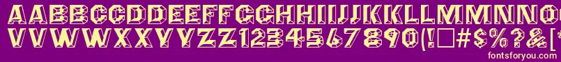 AnglesOctagon Font – Yellow Fonts on Purple Background