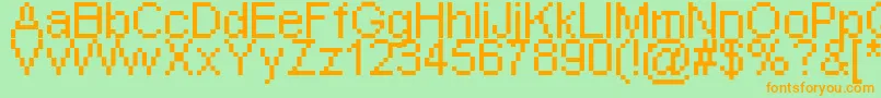 PixelArial11 Font – Orange Fonts on Green Background