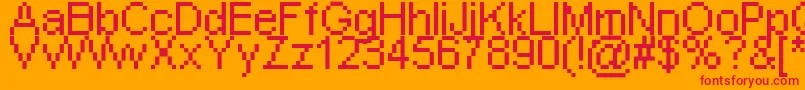 PixelArial11 Font – Red Fonts on Orange Background