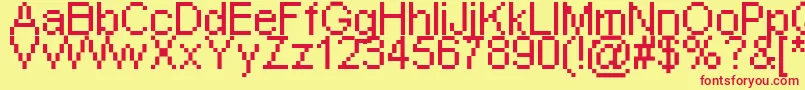 PixelArial11 Font – Red Fonts on Yellow Background