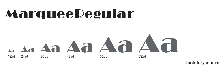 Размеры шрифта MarqueeRegular