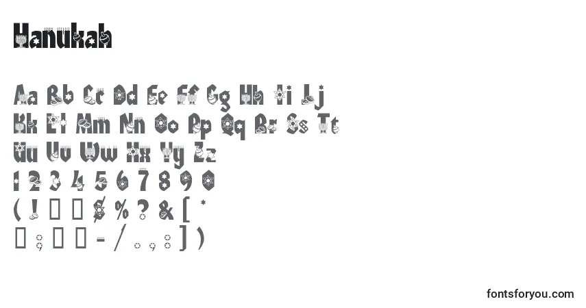 Czcionka Hanukah – alfabet, cyfry, specjalne znaki