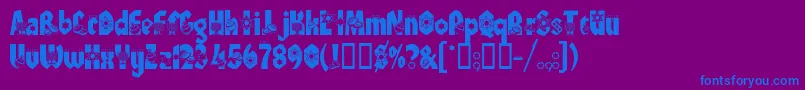 Hanukah Font – Blue Fonts on Purple Background