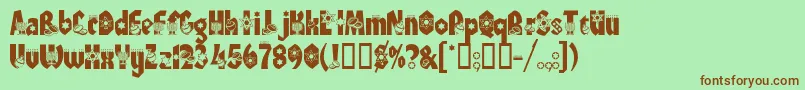 Hanukah Font – Brown Fonts on Green Background