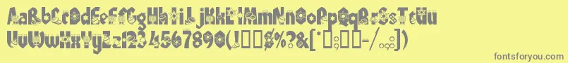 フォントHanukah – 黄色の背景に灰色の文字