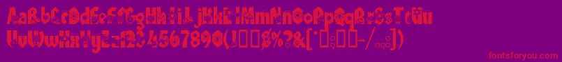 Hanukah Font – Red Fonts on Purple Background