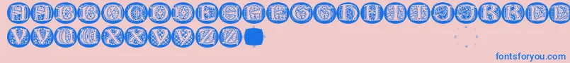 LombardicapsRound Font – Blue Fonts on Pink Background