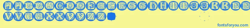 LombardicapsRound Font – Blue Fonts on Yellow Background
