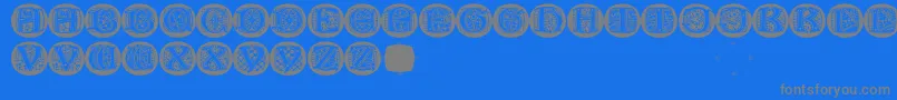 LombardicapsRound Font – Gray Fonts on Blue Background