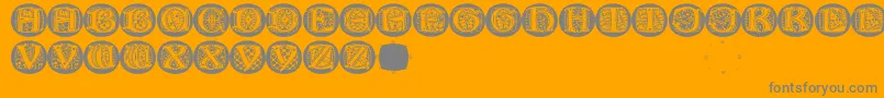 LombardicapsRound Font – Gray Fonts on Orange Background