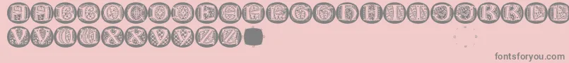 LombardicapsRound Font – Gray Fonts on Pink Background
