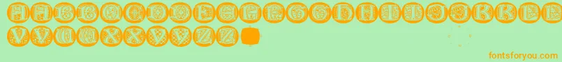 LombardicapsRound Font – Orange Fonts on Green Background