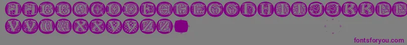 LombardicapsRound Font – Purple Fonts on Gray Background