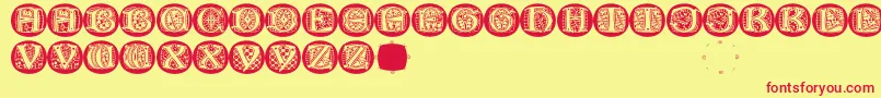 LombardicapsRound Font – Red Fonts on Yellow Background