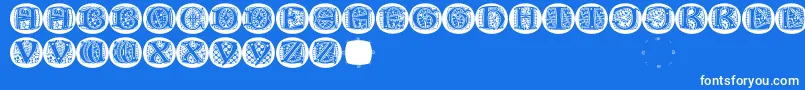 LombardicapsRound Font – White Fonts on Blue Background
