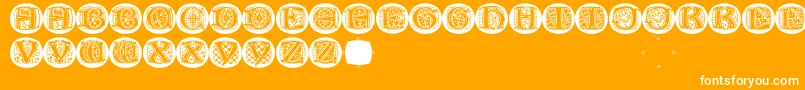 LombardicapsRound Font – White Fonts on Orange Background