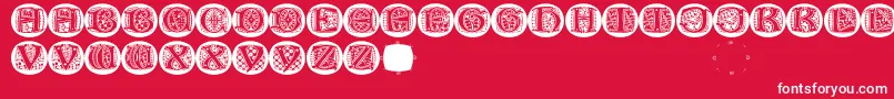 LombardicapsRound Font – White Fonts on Red Background