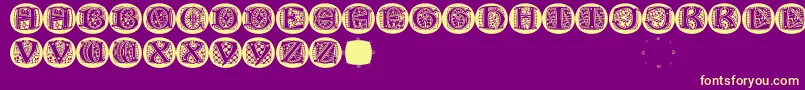 LombardicapsRound Font – Yellow Fonts on Purple Background