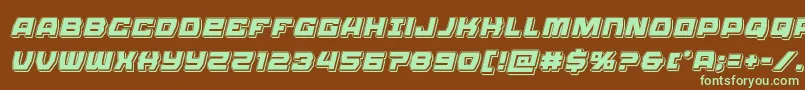 Olympiccarrierpunchital Font – Green Fonts on Brown Background