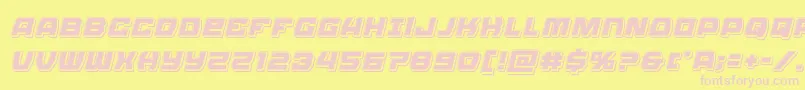 Olympiccarrierpunchital-fontti – vaaleanpunaiset fontit keltaisella taustalla