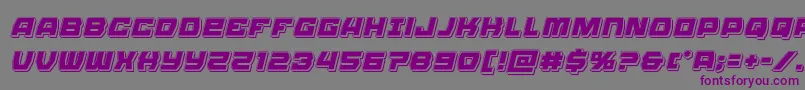 フォントOlympiccarrierpunchital – 紫色のフォント、灰色の背景