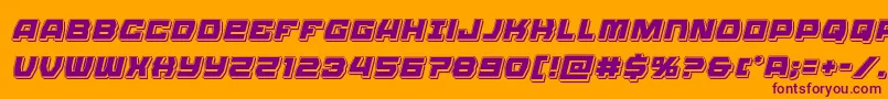 Olympiccarrierpunchital Font – Purple Fonts on Orange Background