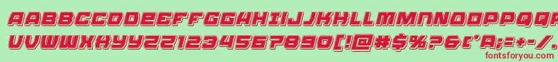 Olympiccarrierpunchital Font – Red Fonts on Green Background