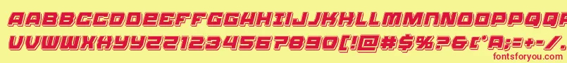 Olympiccarrierpunchital Font – Red Fonts on Yellow Background